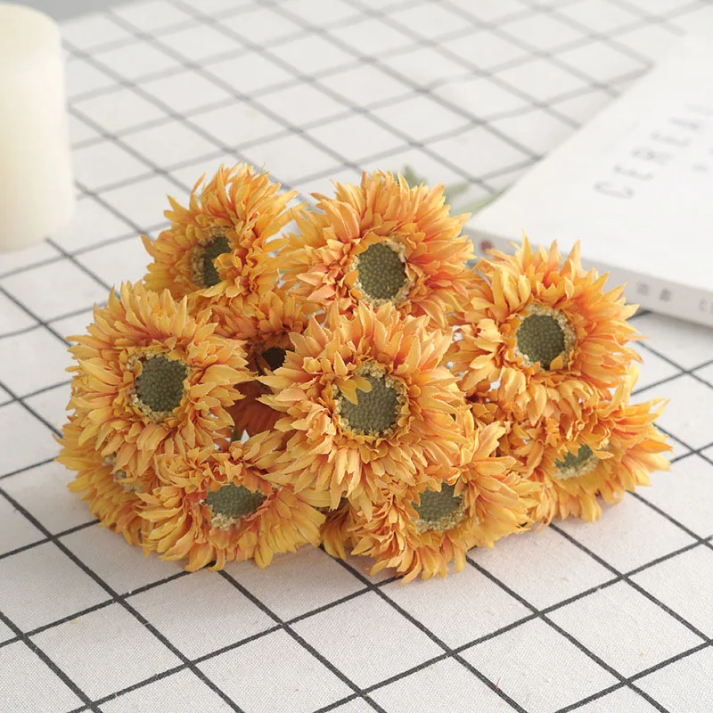 Silk Flower Artificial Gerbera Daisy Chrysanthemum Bouquet Home Decor Party Table Gift