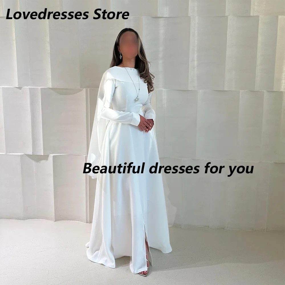 

Long Sleeves Evening Dress Customized A Line Floor Length Arabian Party Gown Formal Occasion Dresses for Weddings Custom Size