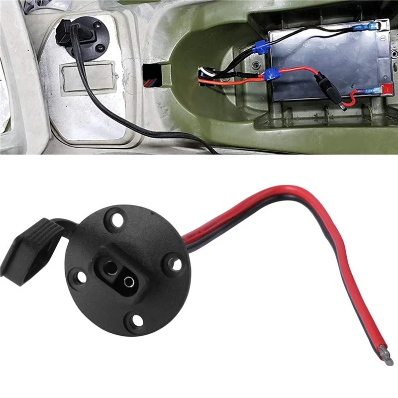 【Sleek Design】4X Solar Weatherproof SAE Socket Sidewall Port, SAE Cable Quick Connect Panel Mount Universal Flush-Mountable Conn