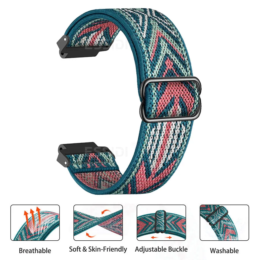 Solo cinturino in nylon per Garmin Forerunner 735XT cinturino per orologio intrecciato morbido per 220 230 235 620 630 Approach S5 S6 S20 Loop