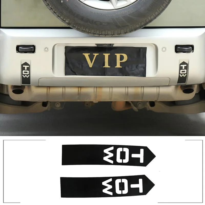 

PVC Black 2Pcs For 2020-2023 Land Rover Defender 90 110 130 Car Car Bumper Rear Hook Lower Decorative Sticker Car Accessories