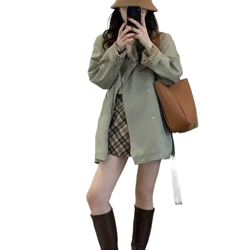 

Short Windbreaker Jacket for Women in Autumn 2025, Loose Korean Style British Style Thin Jacket for Women