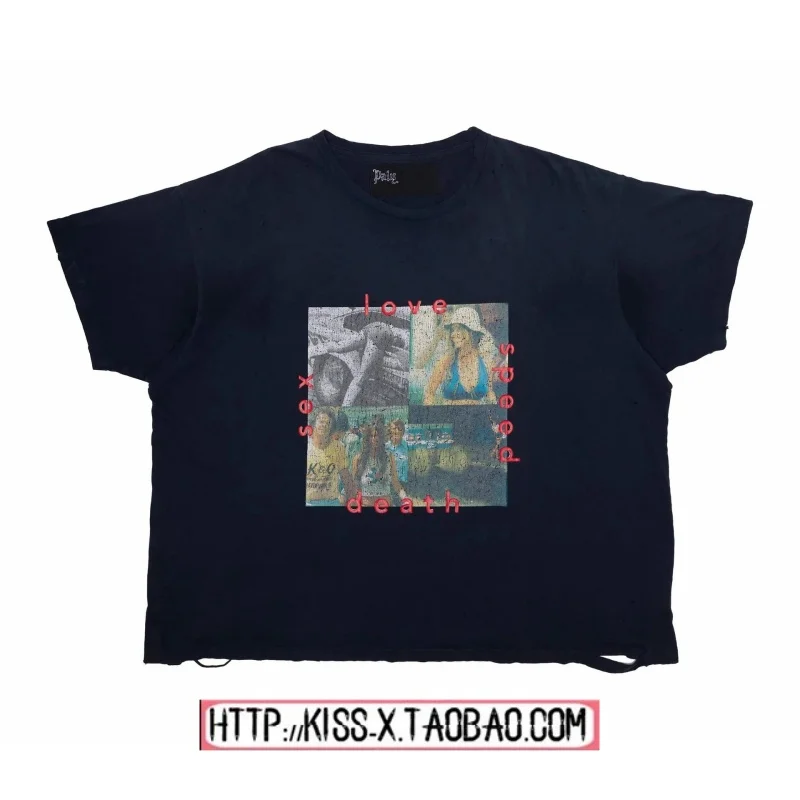 

Washed out Portrait Print Loose Fit Short Sleeve T-Shirt Couple Casual Cotton round Neck Tee Unisex Spring 2026 Fashion