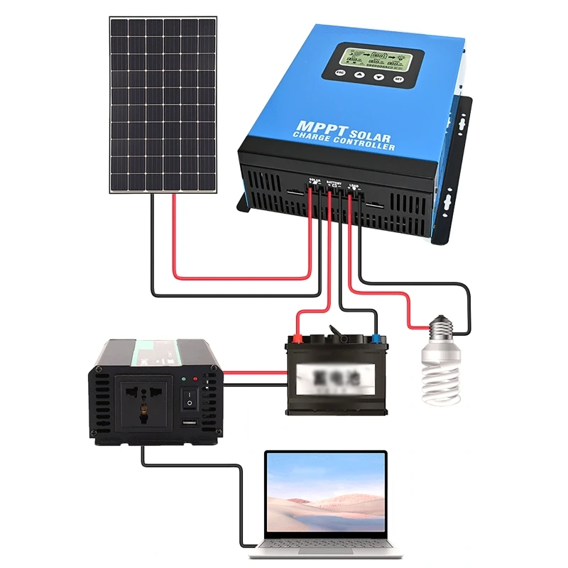 MPPT Solar Charge Controller 12V/24V/36V/48V Auto Max Solar Input 190VOC Solar Panel Regulator Charge Controller LCD Display