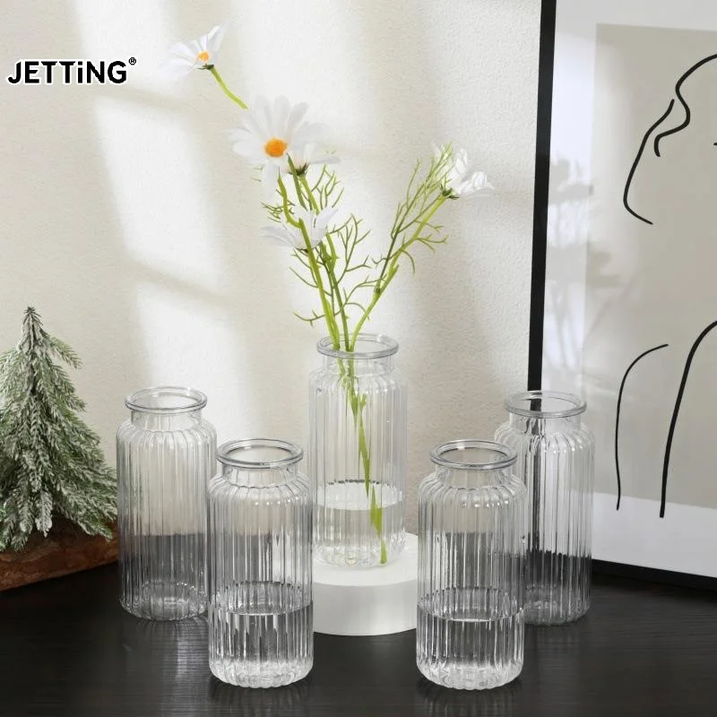 Clear Vertical Ribbed Plastic Vase, Shatterproof And Durable Centerpiece For Tabletop Floral Arrangement Décor