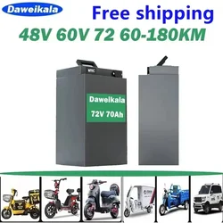 Batterie au lithium à haute capacité pour moto électrique, tricycle électrique, 48V, 60V, 72V, 45Ah, 60Ah, 70Ah, nouveau