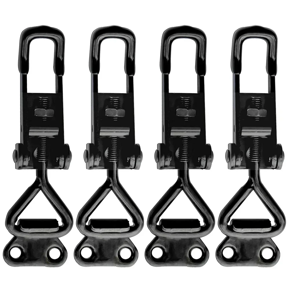 GH-4001 Black Adjustable Toggle Clamp Steel Hasp Catch Clip Quick Fixture 220lbs Adjustable Mounting Distance Toggle Clamps