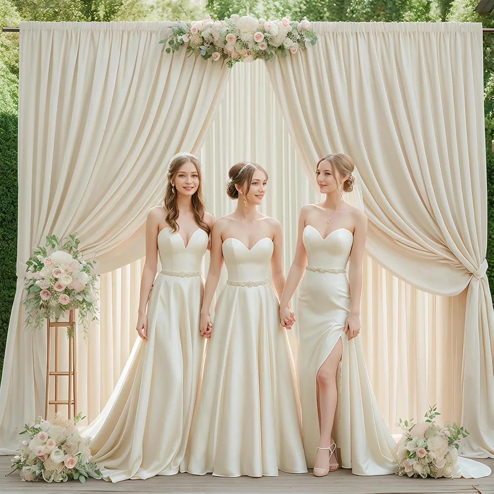 Weißer Hintergrundvorhang, nicht transparent, knitterfrei, Polyester-Fotografie-Hintergrundbehang für Hochzeit, Babyparty, Geburtstag – Detail 5
