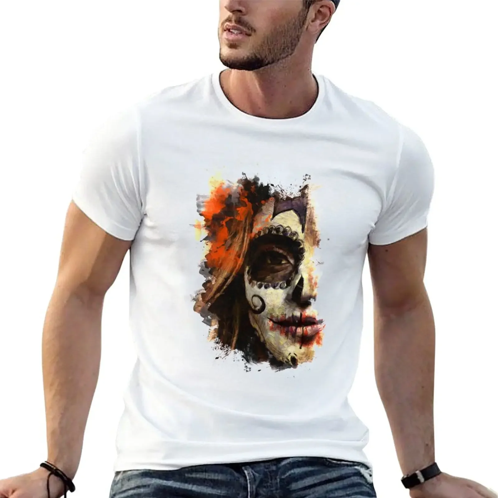 La sonrisa de la Catrina T-Shirt new edition plain black t-shirts for men