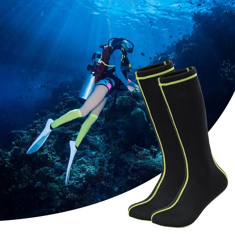 Long Diving Socks Non-Slip Neoprene Sand Proof Beach Volleyball Elastic Diving Socks Flexible Warm Long Fin Socks Water Shoes