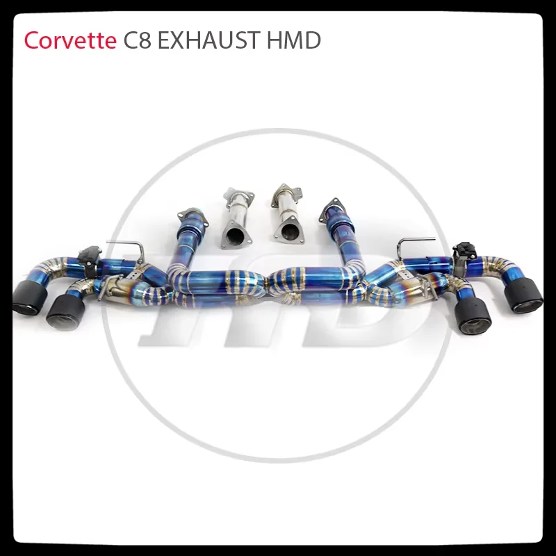 HMD Titanium Exhaust System Performance Catback For Chevrolet Corvette C8 Valve Muffler With X Racing Pipe