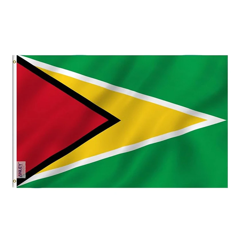 5x3 Ft Guyana Flag Vivid Color and Fade Proof Canvas Header and Double Stitched Guyanese Flags Polyester with Brass Grommets