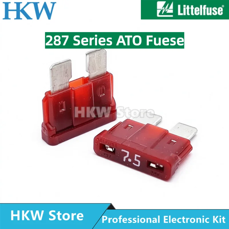10-100PCS Littelfuse 287 Series 028707.5PXCN 7.5A Medium Blade Fuse 32Vdc 32V ATC Fuse ATOF New and Original