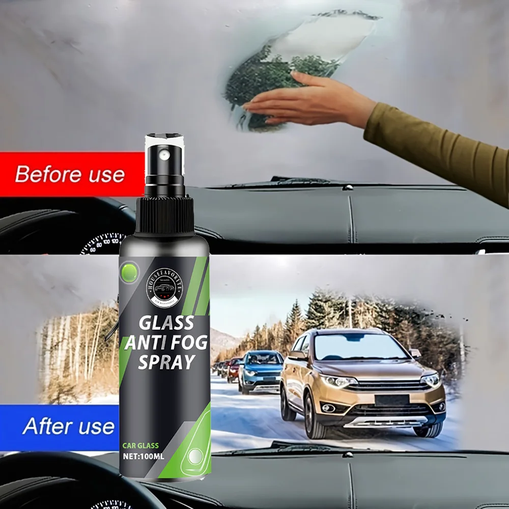 

100 мл противотуманный спрей для автомобильных стекол, противотуманное покрытие, антизапотеватель, экраны для окон, зеркало, лобовое стекло, водоотталкивающее средство, противозапотевающее средство
