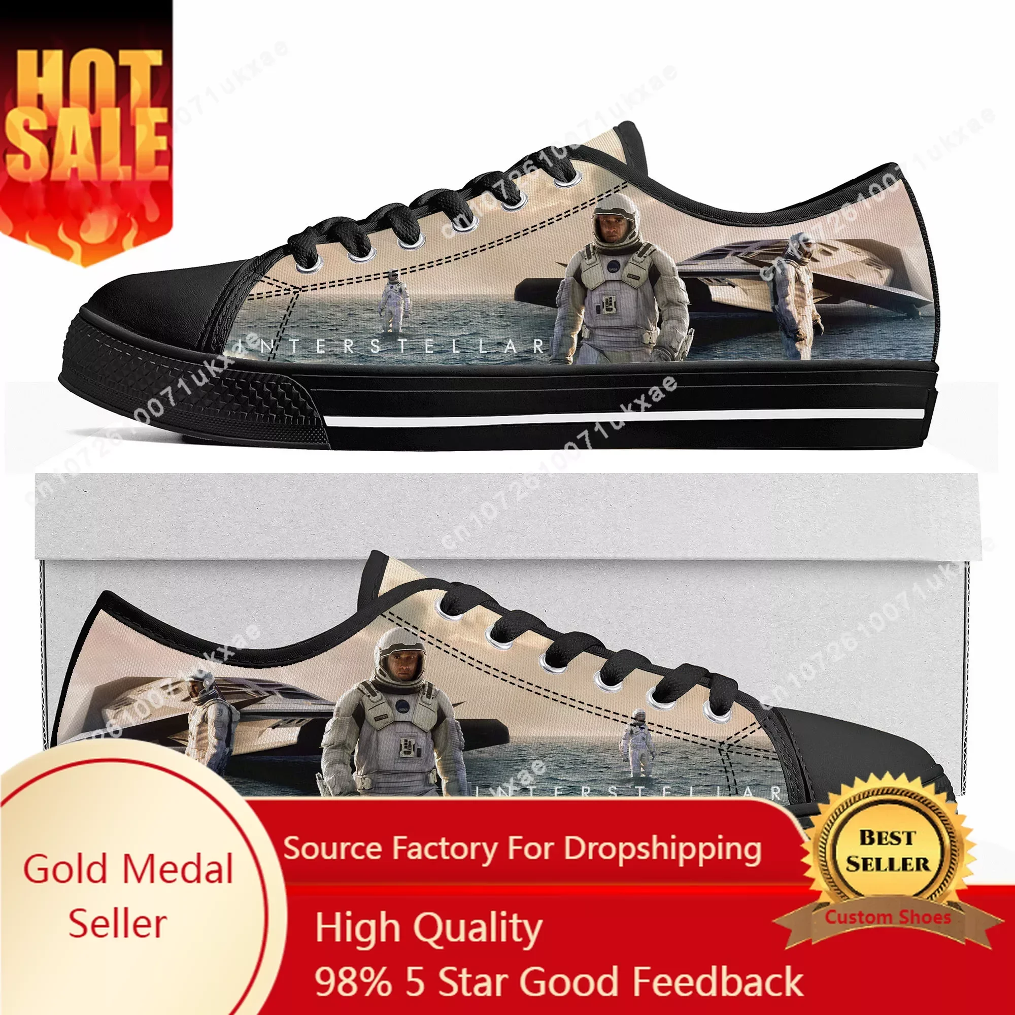 Interstellar Science Fiction Film wormhole Low Top Sneakers Mens Womens Teenager Canvas Sneaker Casual Shoes Customize Shoe