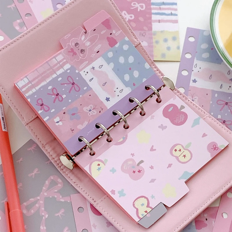 4 قطعة/المجموعة الوردي القوس M5 & A7 مقسم ، فضفاضة ورقة غطاء الكتاب الوسادة الداخلية ، دفتر جدول كتاب دفتر مؤشر الصفحة #2