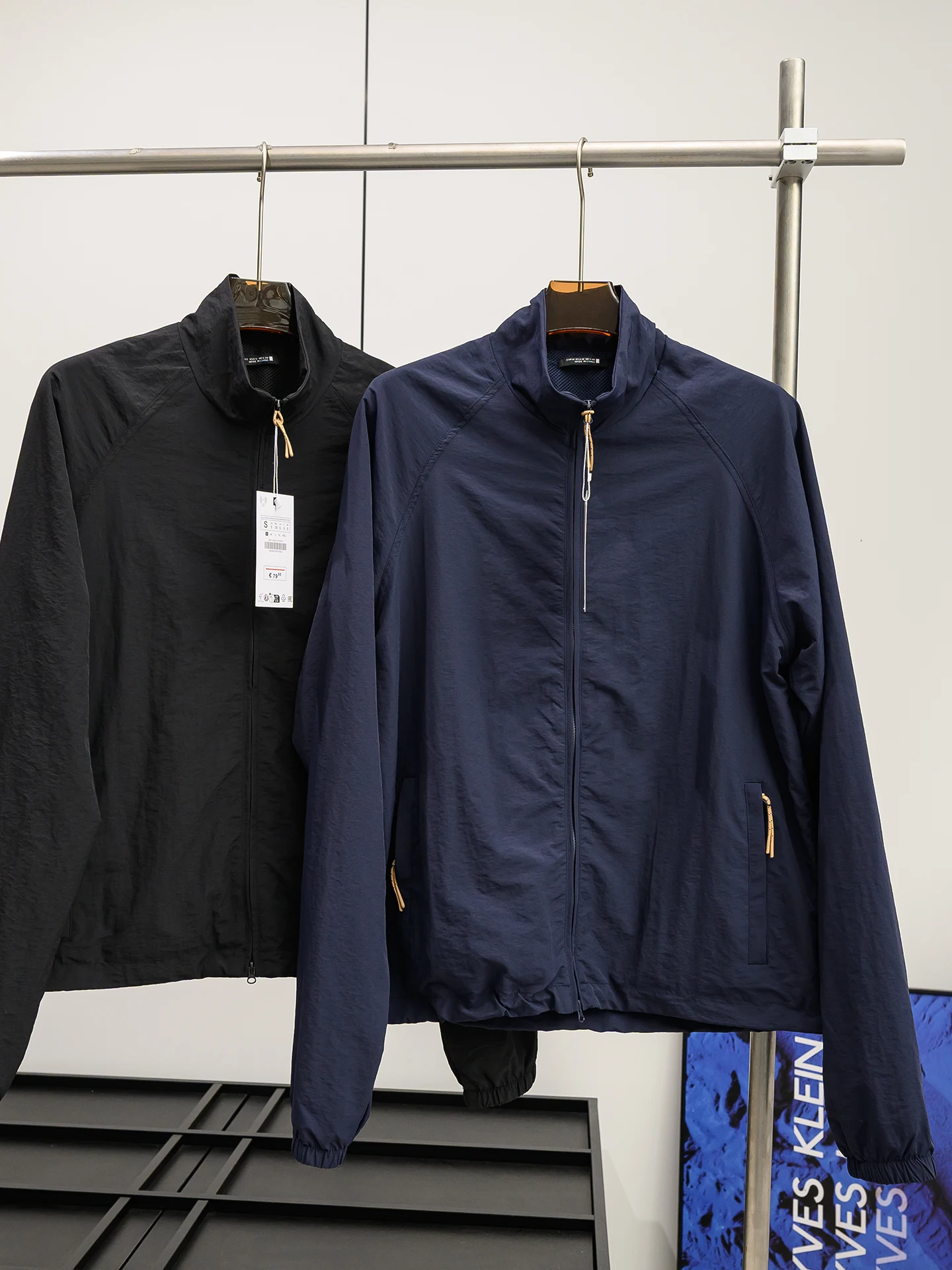 Men's Lightweight Breathable Spring Summer Stand Collar Jacket Coat Fein Brand Standard Fit Other Material Casual Style Long ...