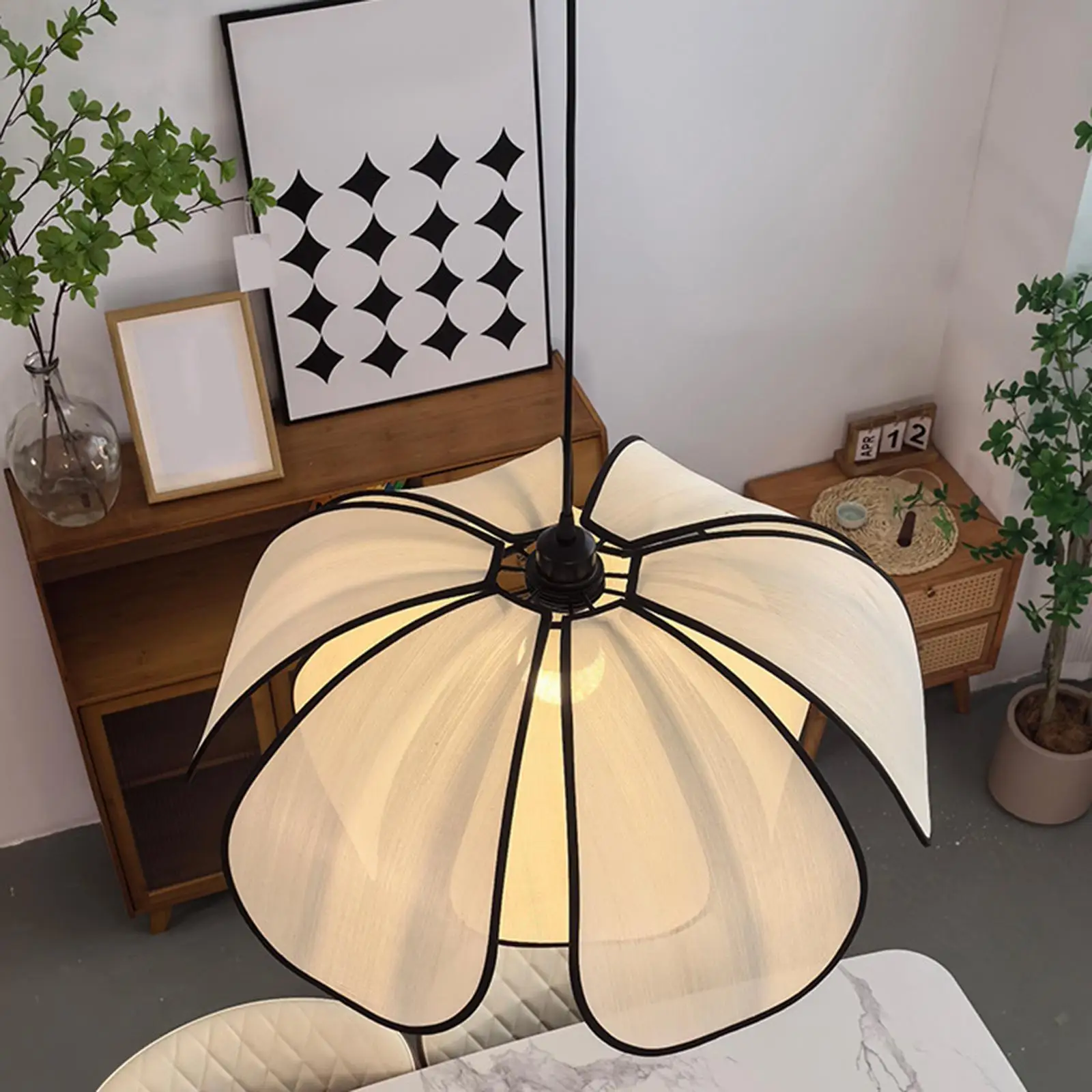 Imagem -02 - Boho Lustre em Forma de Flor Luz Teto Corda Cânhamo Pingente Luminária com Lâmpada E27 para o Quarto Estudo Corredor Café Decoração