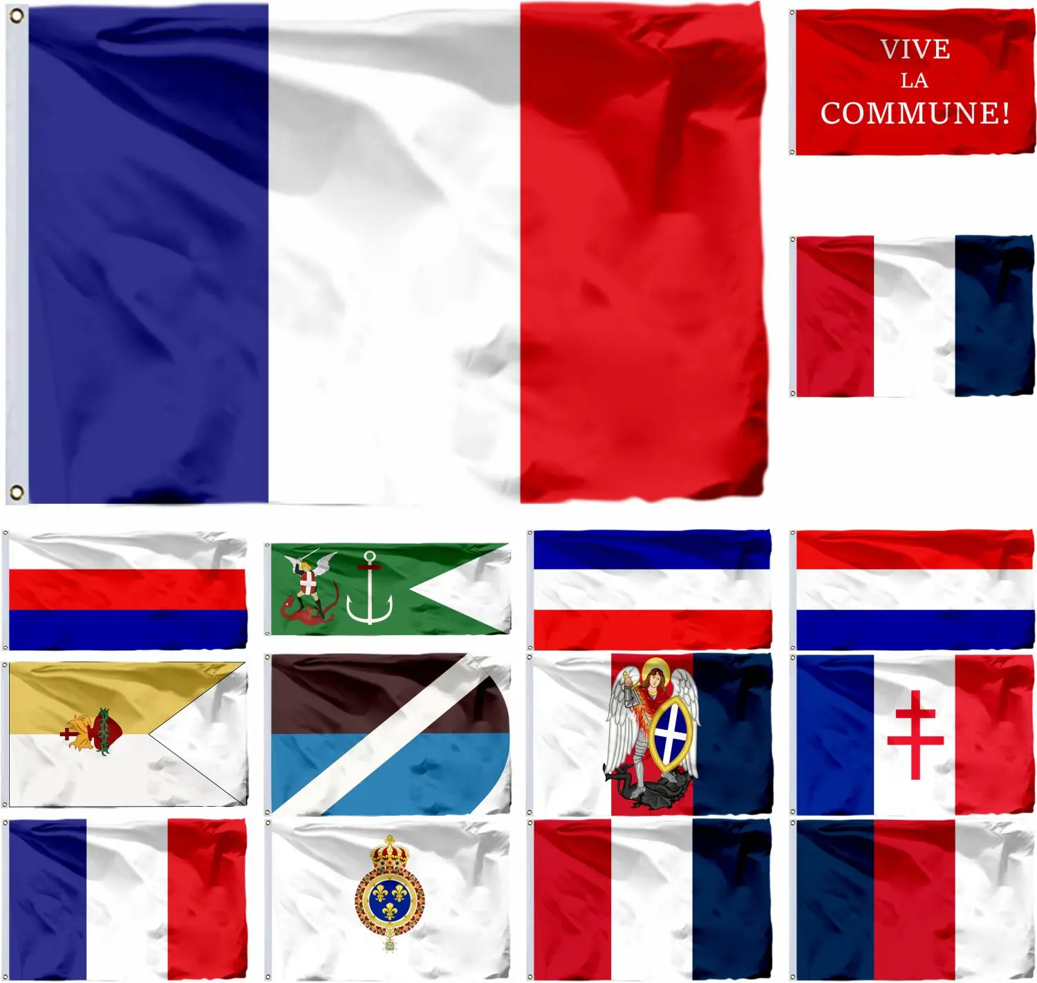 France Drapeau Charles VII Bourges 1419 Flag 90X150CM Free France 3X5FT Catholic League (Wars Religion) 1950 Banner 21X14CM