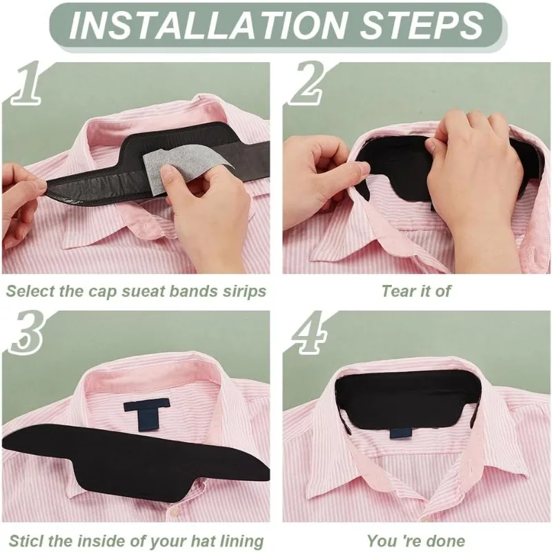 30pcs Hat Sweat Liner PVC Disposable Neck Collar Sweat Pads Collar Shirt Protector Absorbent Collar Liners Pads