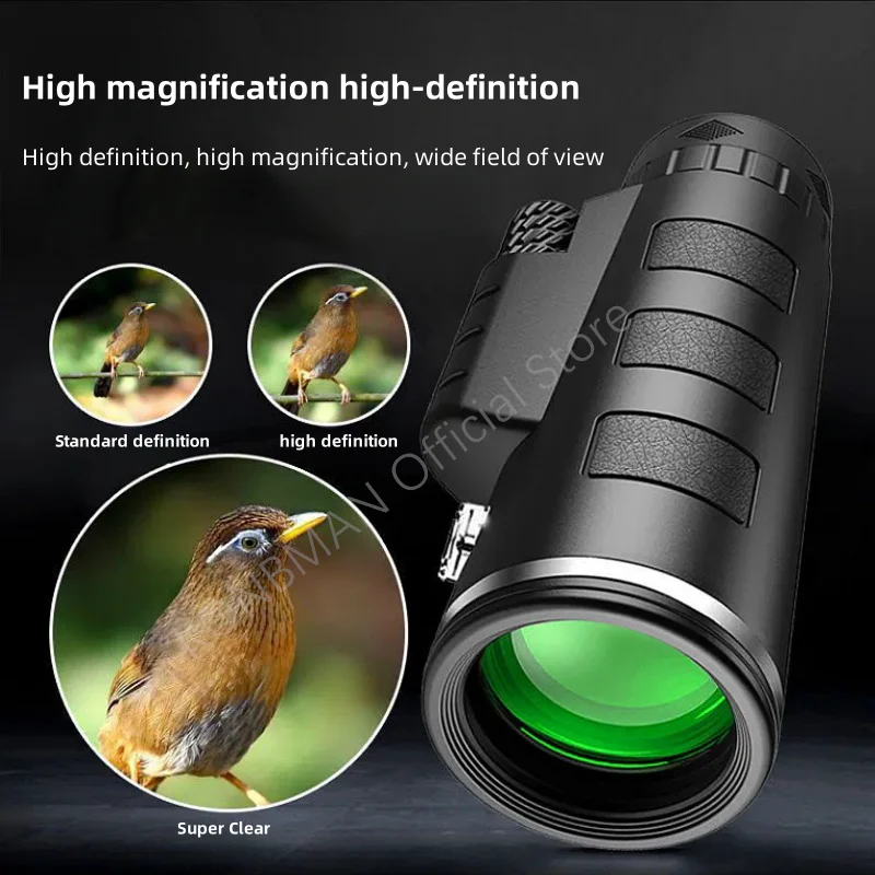 Monocular Night Vision Function Single Tube Telescope 40X60 HD Professional Telescope Waterproof Mini Zoom Hunting Camping