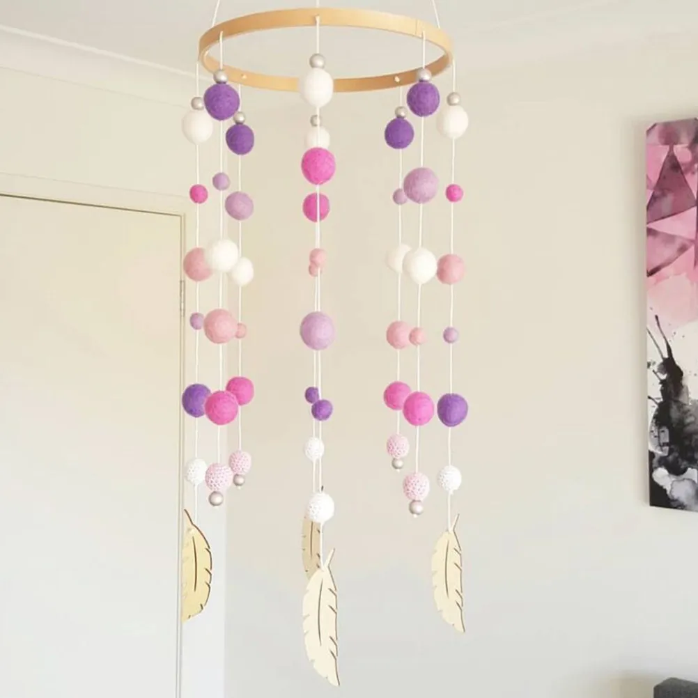 

1 шт. Декоративный ветряной колокольчик с помпонами, подвеска-гирлянда для стен, для гостиной, спальни, детской, в богемном и скандинавском стиле, настенный декор для дома