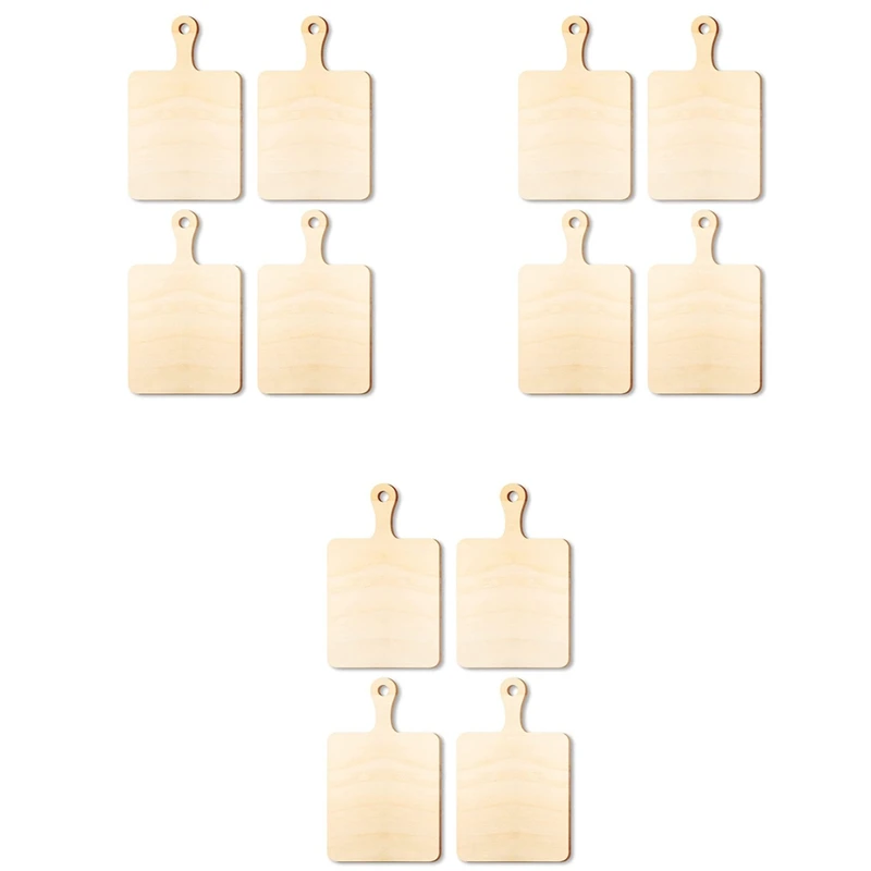 

12Pcs Blank Mini Wooden Cutting Boards With Handle Small Cutting Board DIY Home Kitchen Cooking Vegetable Decor