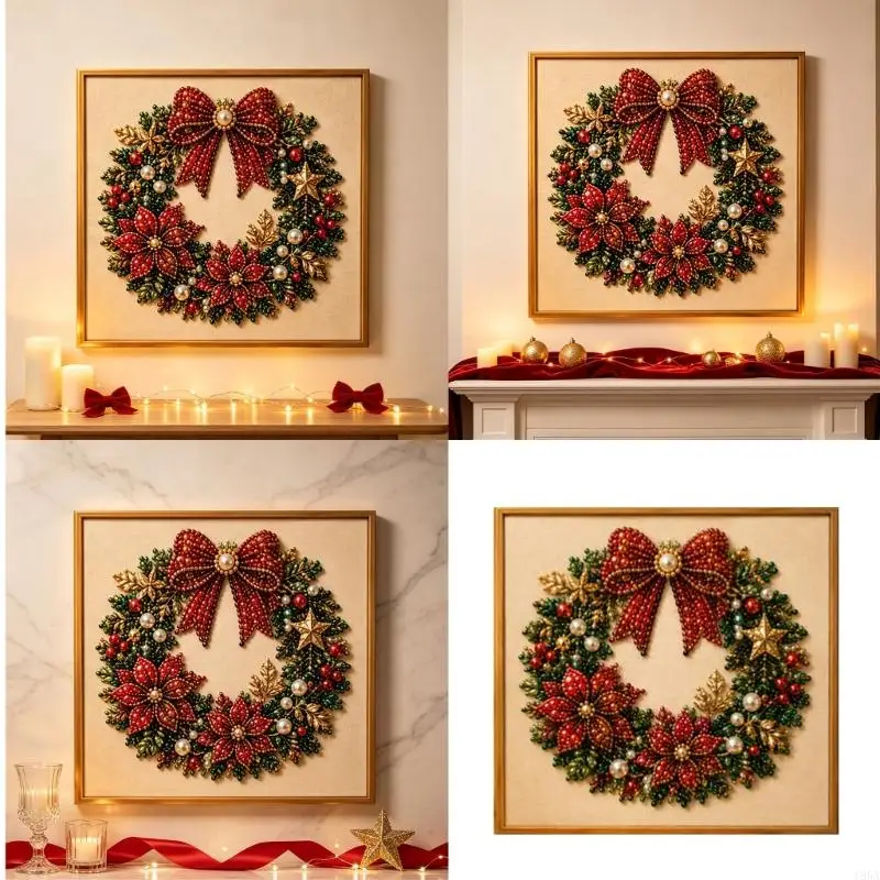 Quiet Display Activity Set with Guided Pattern Sheet, Beaded Canvas, Placement Pen and Tray for Adult and Hobbyist Holiday Gift