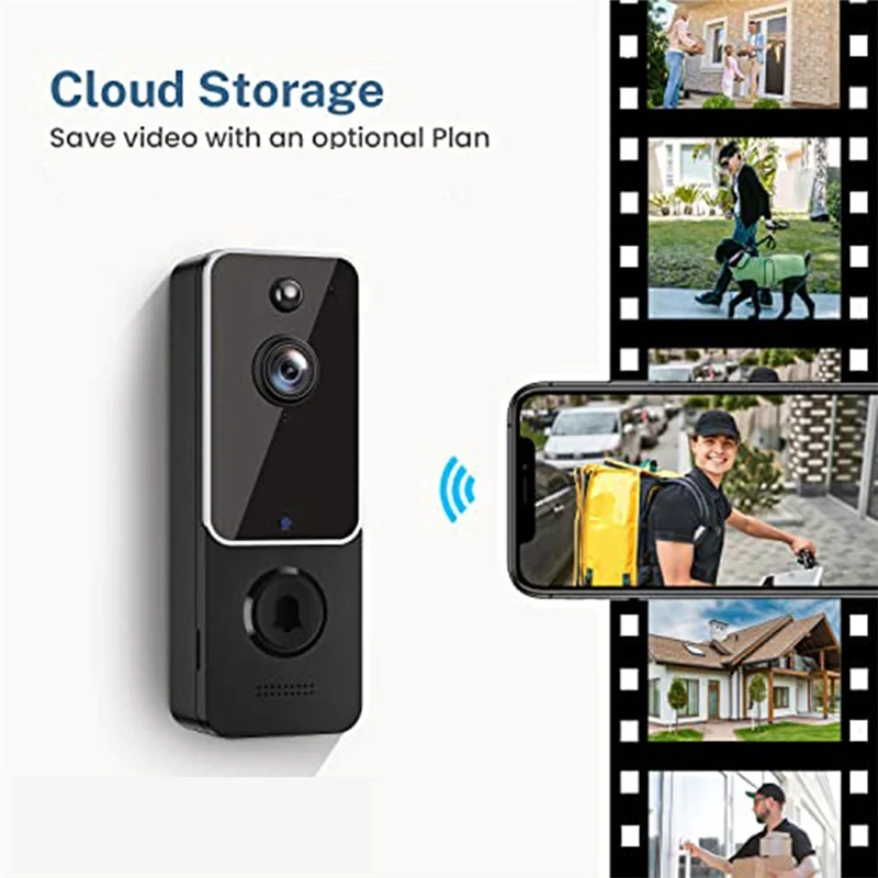 Wireless Doorbell Camera Smart Video Doorbell Camera With Chime AI Smart Human Detection, Cloud Storage, HD Live Image