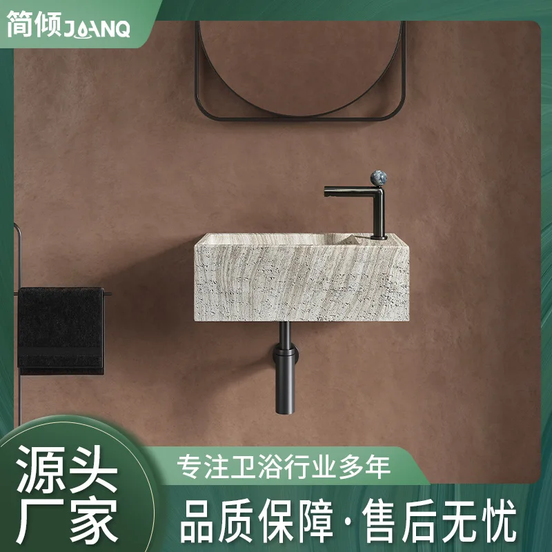 

Bathroom integrated wall-mounted wash basin small apartment household artificial stone wall-mounted wash basin hanging basin