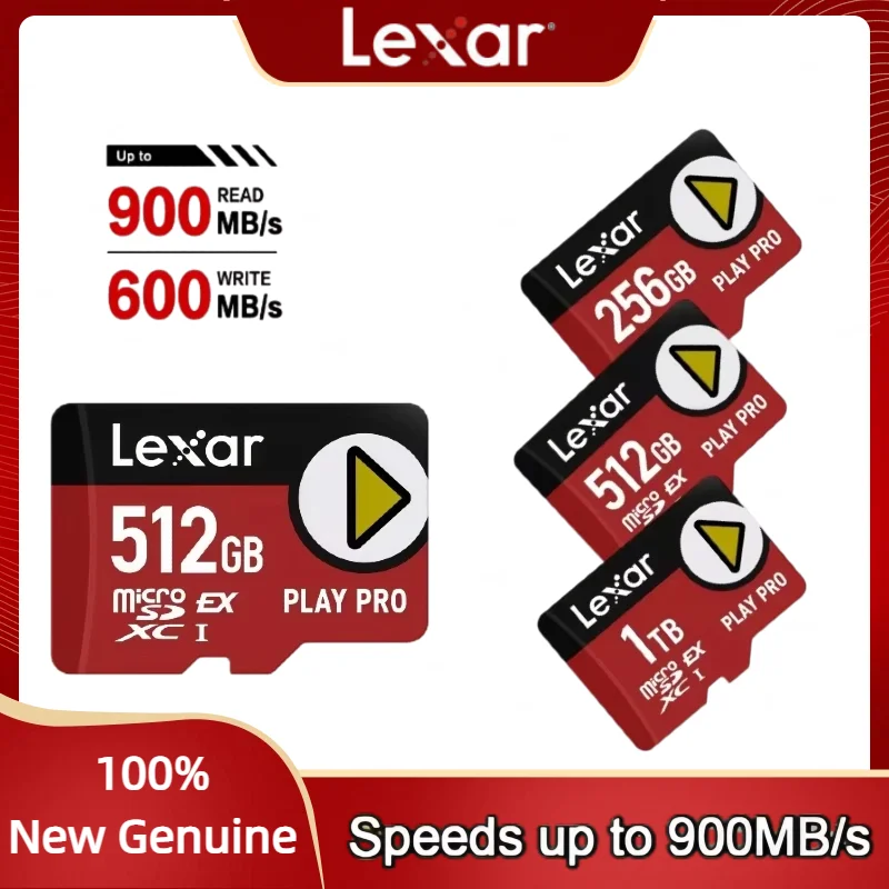 Lexar PLAY PRO micro TF SDXC Express Card 256GB 1TB Max 900Mb/s V30 Micro SD Card U3 C10 Memory Card for Switch Tablet TF Card