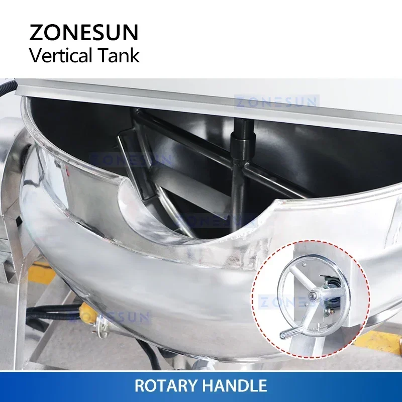 ZONESUN Industrieherd mit Mixer und Heizrührer für Fleisch, Lebensmittel, vorgekochte Mahlzeiten ZS-CG200L
