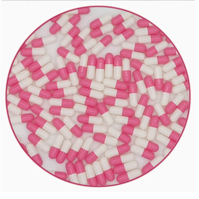 00# Capsules 1000pcs Pink+white Empty Hard Gelatin Capsules sizes 00 (Closed Capsules available )