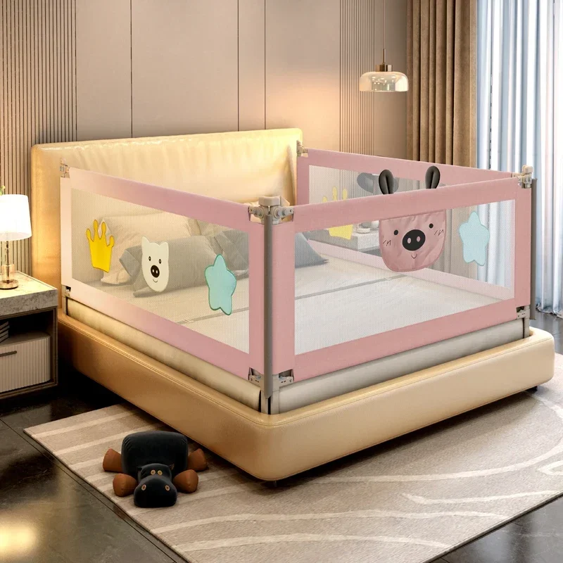 Barriera per recinzione per letto pieghevole per lettino, facile installazione, con sistema di doppia chiusura per la sicurezza dei bambini