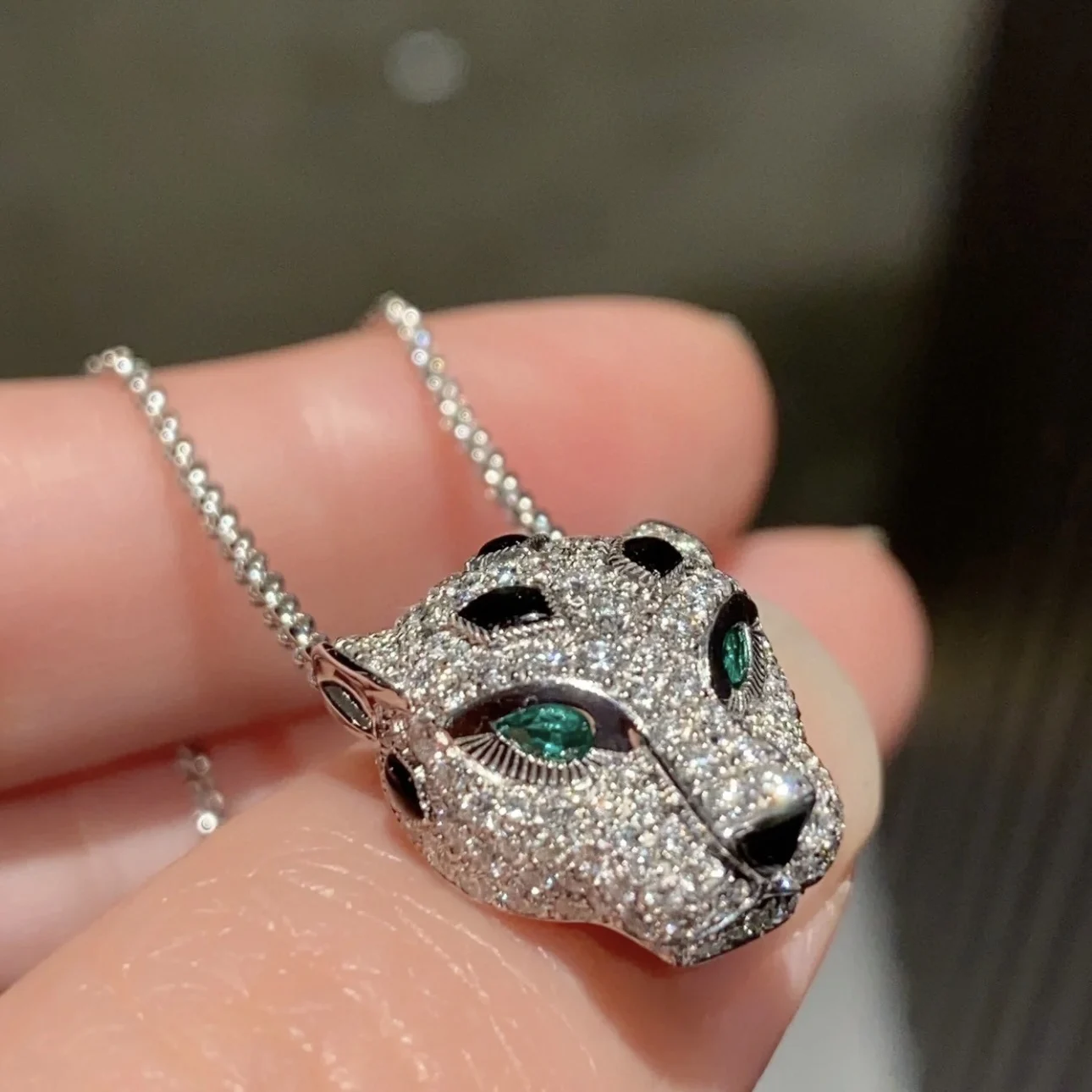 Nueva Edición, Collar con Colgante de Cabeza de Pantera Negra en Plata 925 con Diamantes CZ, Joyería de Diseño de Lujo para Hombre o Mujer