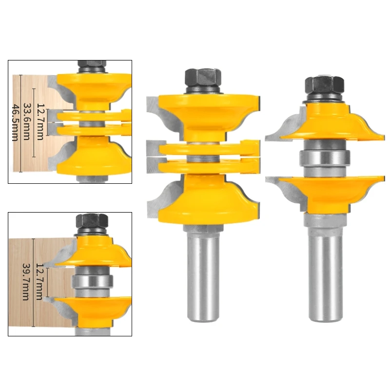 YUSUN 2 pezzi fresa per porte serie fresa fresa per la lavorazione del legno per utensili per legno