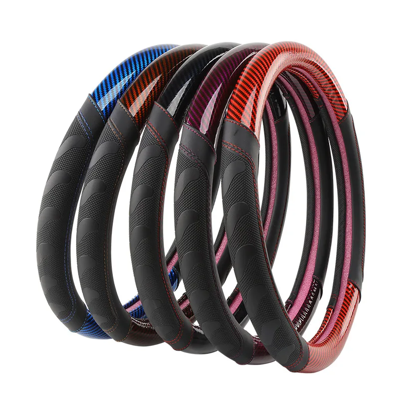 For Jeep Series of Cars Carbon Fiber Steering Wheel Cover, Breathable and Sporty, Anti Slip and Wear-resistant,All-season - view 5