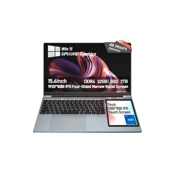 

1TB Student Laptops SSD 256GB Dual Screen 15.6+7 Inch Touch Screen Brand New Cheap Laptop Netbook Computer Pc Wholesale