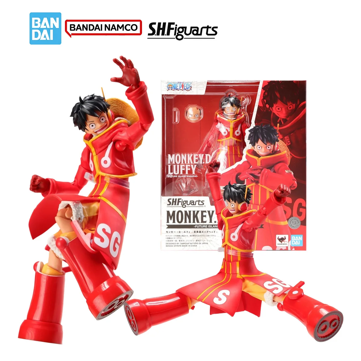 

Bandai One Piece Genuine Model Kit Anime Figure S.H.Figuarts Luffy Future Island Egghead Action Figure Joints Movable Model Toys