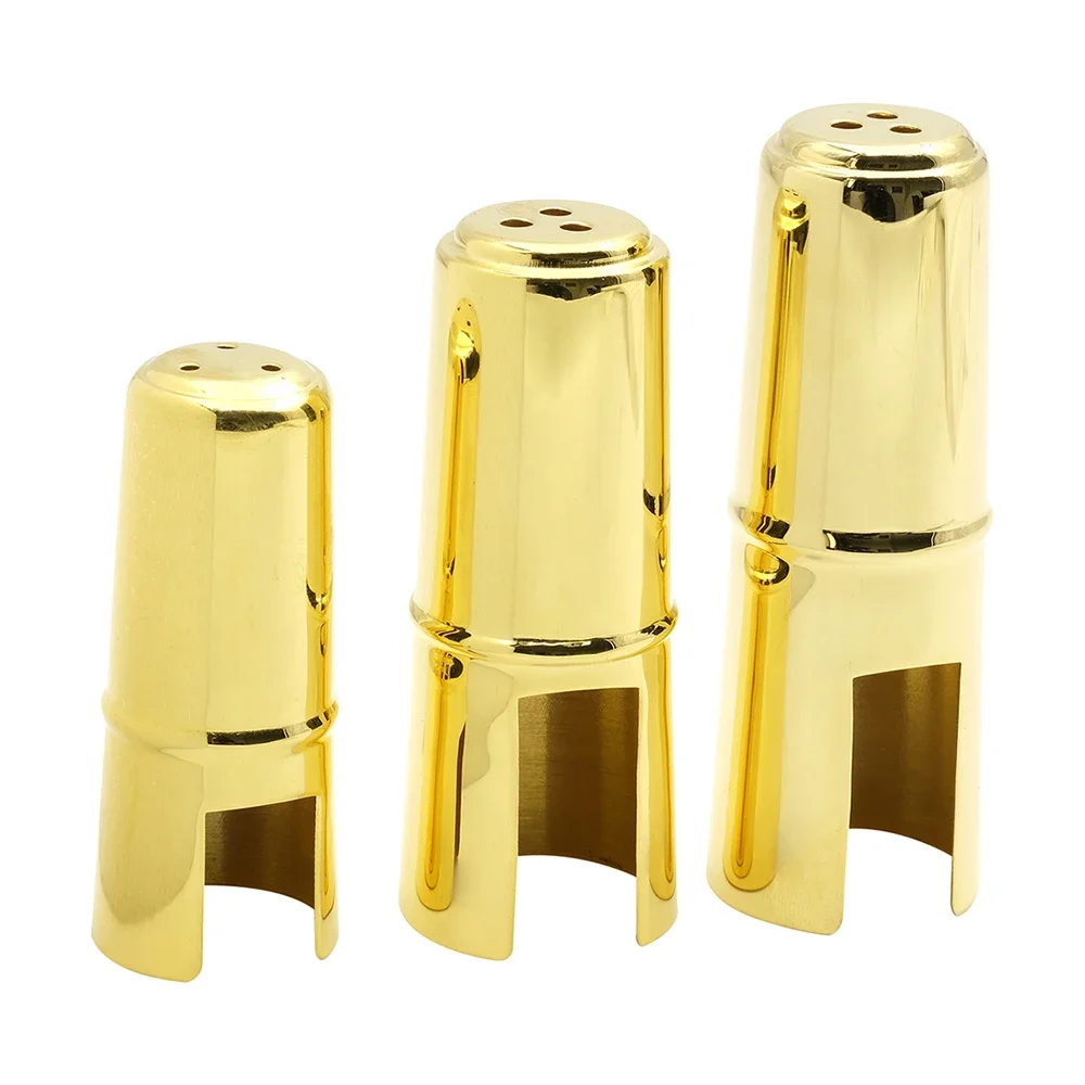 Saxophone Metal Headjoint Protective Cap - Gold Colour Sax  Mouthpiece Protection Cap for Soprano/Alto/Tenor