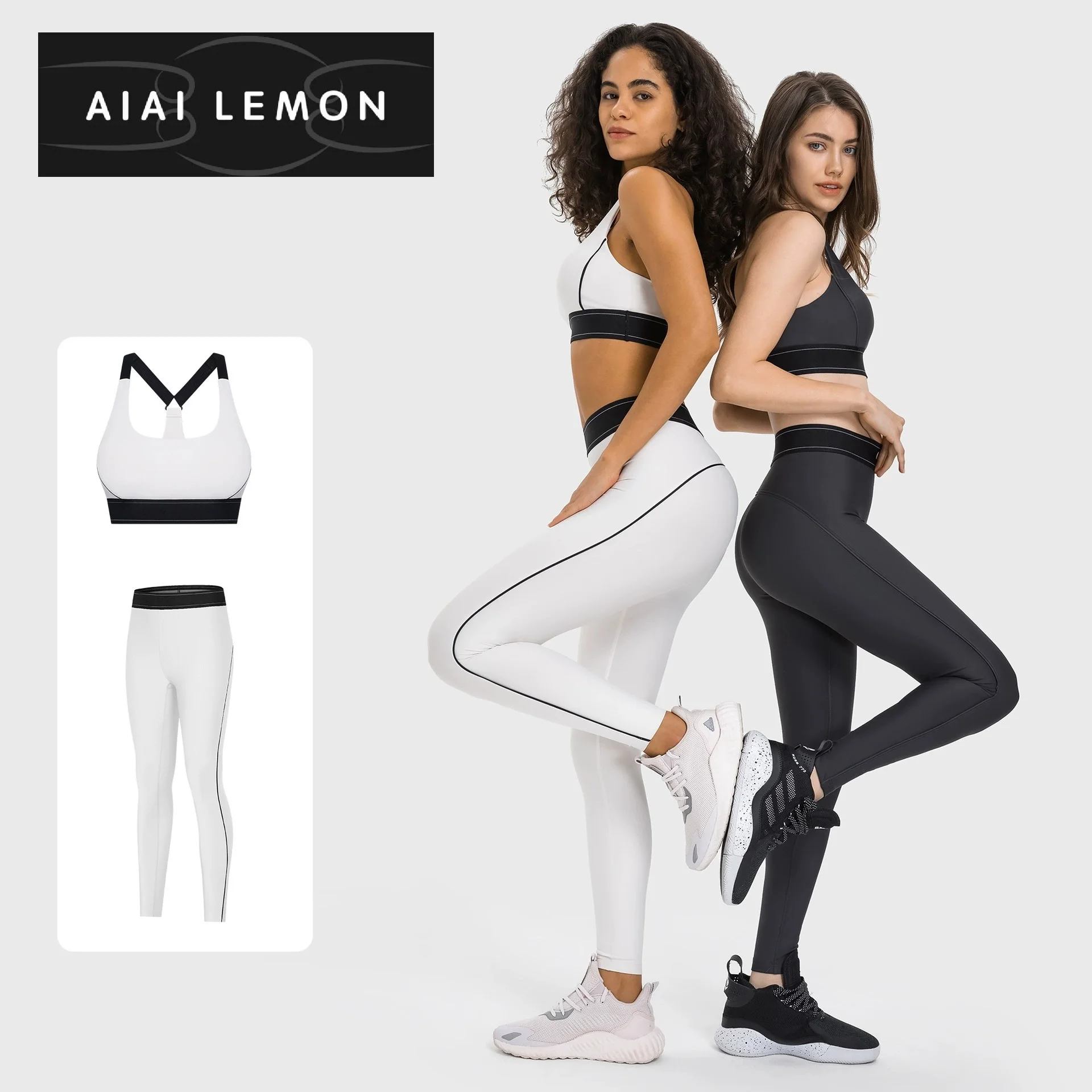 

AIAI Lemon Фитнес Женские спортивные комплекты для йоги Нижнее белье Узкие тренировочные брюки Нижние брюки Одежда для фитнеса Комплекты брюк для фитнеса Тренажерный зал