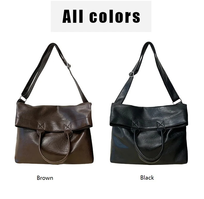 Designer Style Men's Commuting File Bag Hand-Held Briefcase Multifunctional Large Capacity Versatile Tote Bag Crossbody Bag