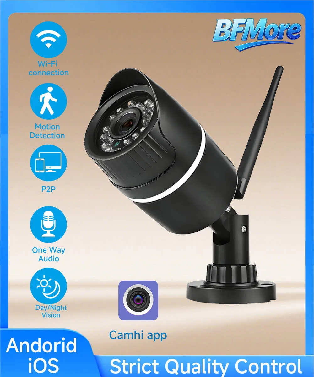 

BFMore 4K 8MP Wireless Outdoor Security Wifi AI камера 940nm 98ft IR Night Human Detection Bullet Waterproof IP камера H.265