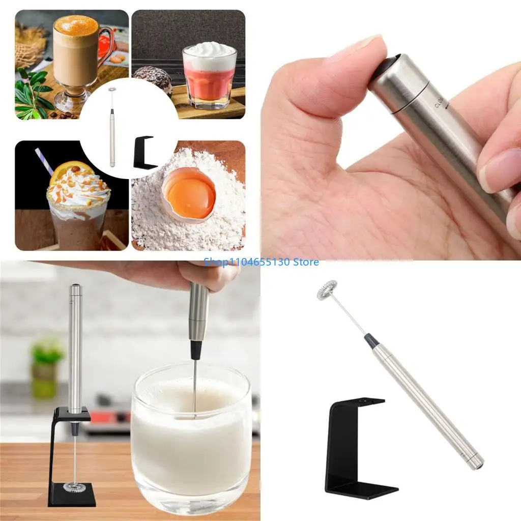 휴대용 전기 우유 믹서 금속 블렌더 커피 여행 전기 폼 메이커를위한 스탠드와 다목적 디자인