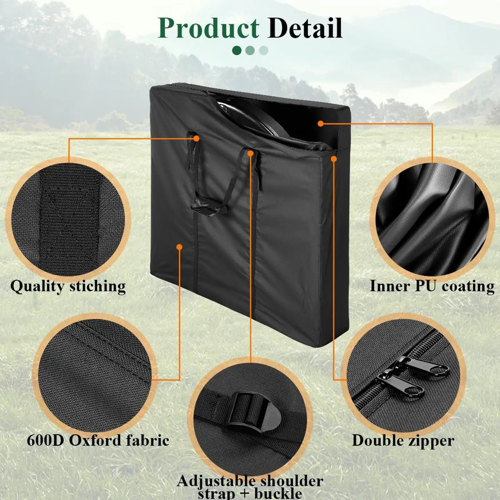 Folding Chair Storage Bag Tear-Resistant Reinforced Protective Covers Heavy Duty Large Carrying Bag For Folding Tables For
