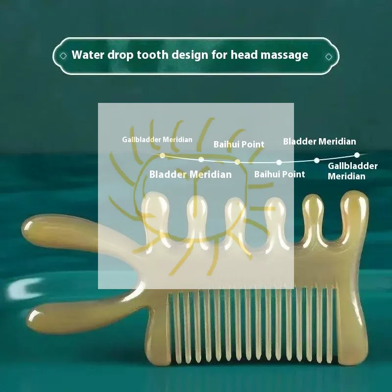 

1pcs Plastic Double-Sided Smooth Hair Massage Comb Fine-Tooth Head Meridian Comb Skin Five-Finger Head Therapy