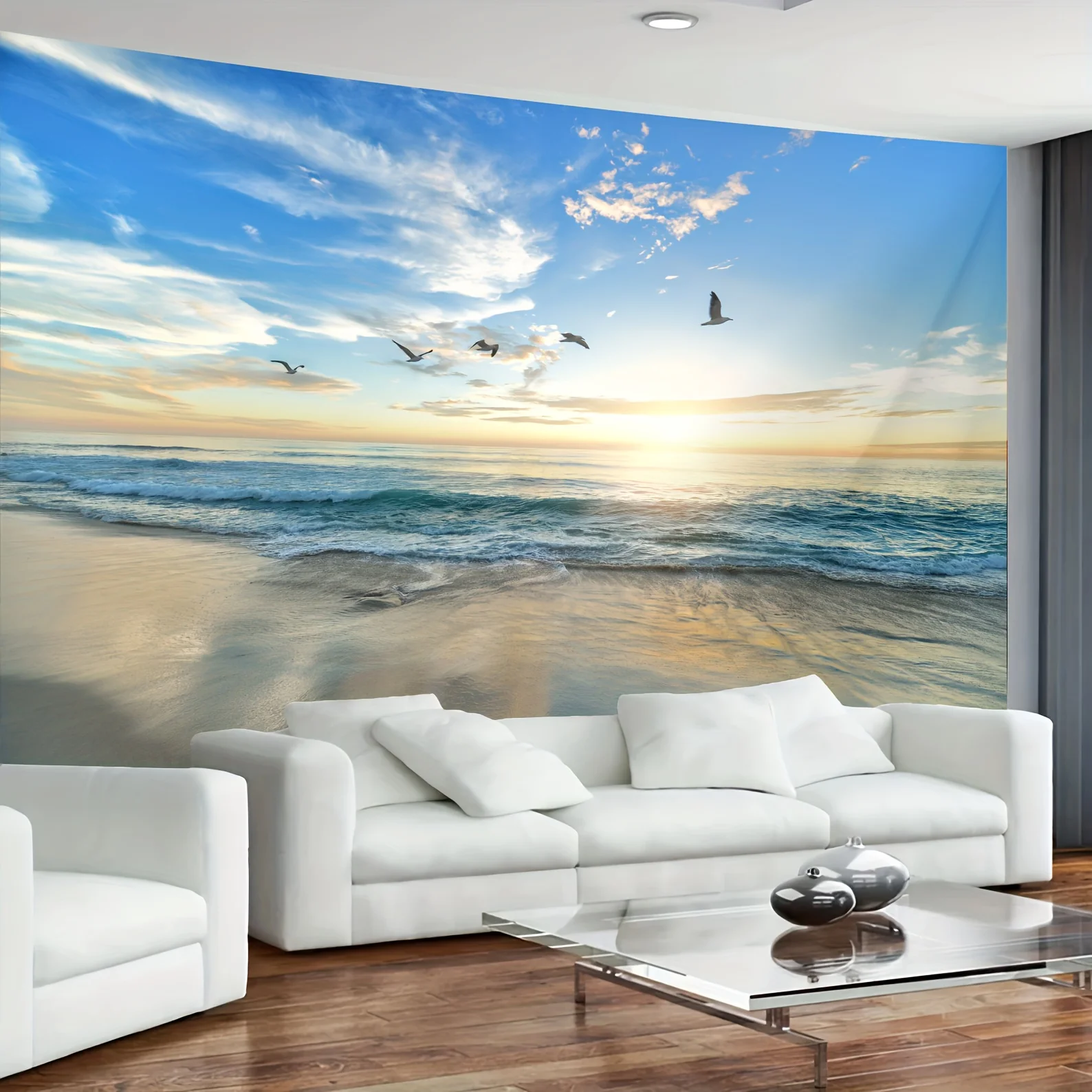 1pc Strand und Meer Welle Landschaft Foto Hintergrund Wand Hängen Große Größe Polyester Wandteppich Für Wohnzimmer Schlafzimmer Büro hause
