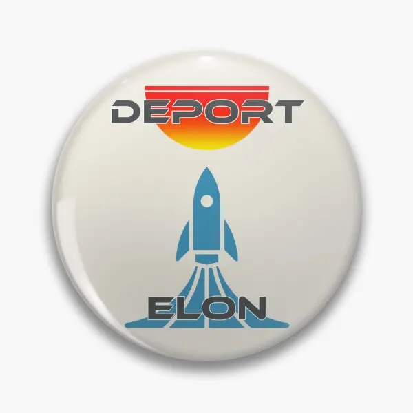 Deport Elon Satirical Retro Vintage Des  Soft Button Pin Hat Fashion Creative Funny Clothes Decor Badge Metal Cute Lover Gift