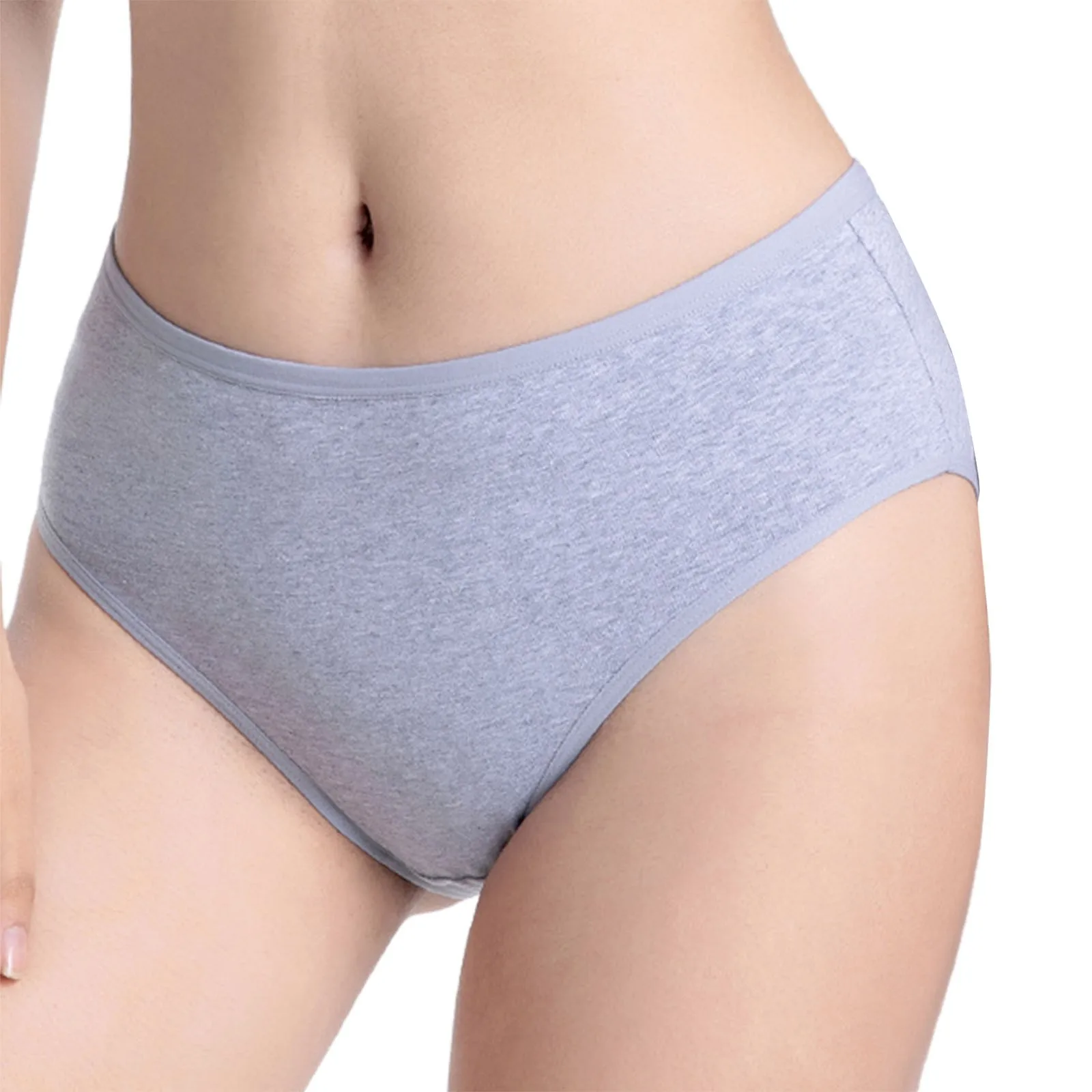 Women\'s Basic Panties Sexy High Waist Cotton Underwear Solid Color Briefs Underwear Support Underwear for Women Mid Waist