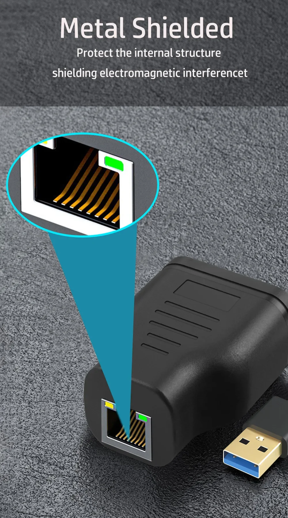 RJ45 1-to-2 Internet Access Network Splitter At The Same Time Three-way Network RJ45 Three-way Head Network Cable Connection